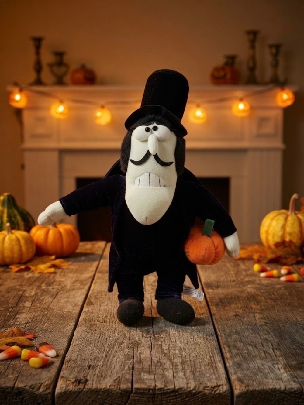 Vintage 2000 Toy Network Snidely Whiplash Halloween Pumpkin Plush Universal